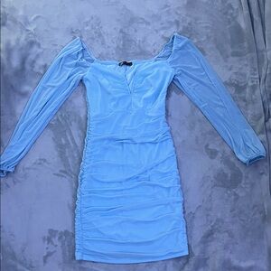 Chic Long Sleeve Blue Dress